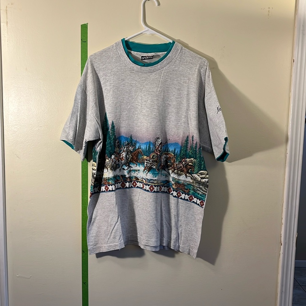 Vintage 1991 Nevada Native American Double collar t shirt sz XL